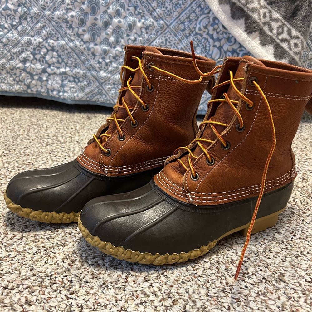 L.L. Bean Tan and Black Bean Boots